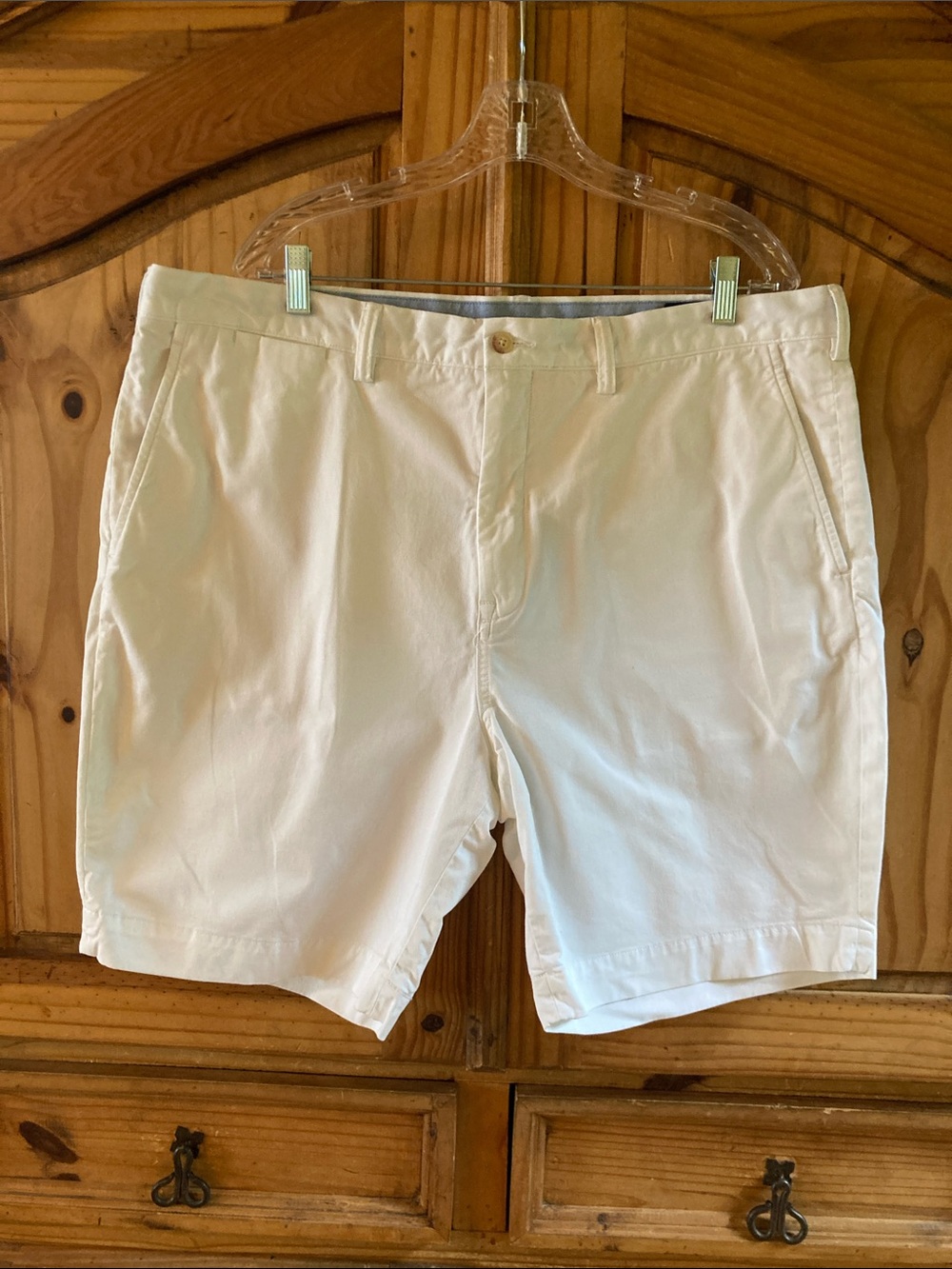 Men Polo Ralph Lauren Stretch Classic Fit white chino shorts size 40